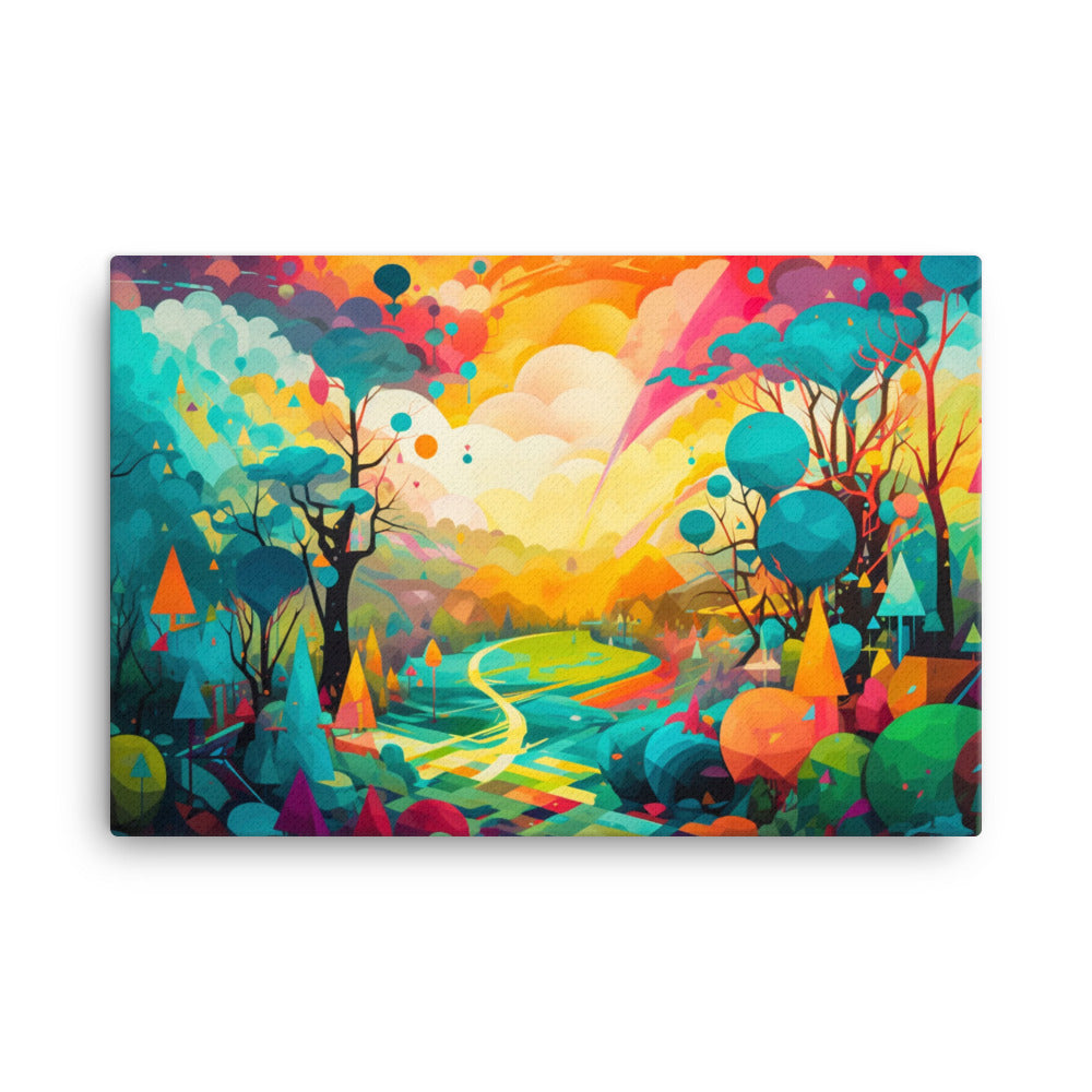 Dreamy Landscape Framed Canvas Art Print