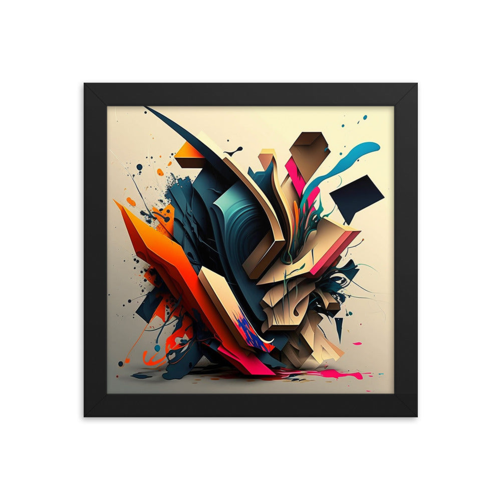 Framed printed poster | Graffiti Abstract 'RUSKIN AVE'
