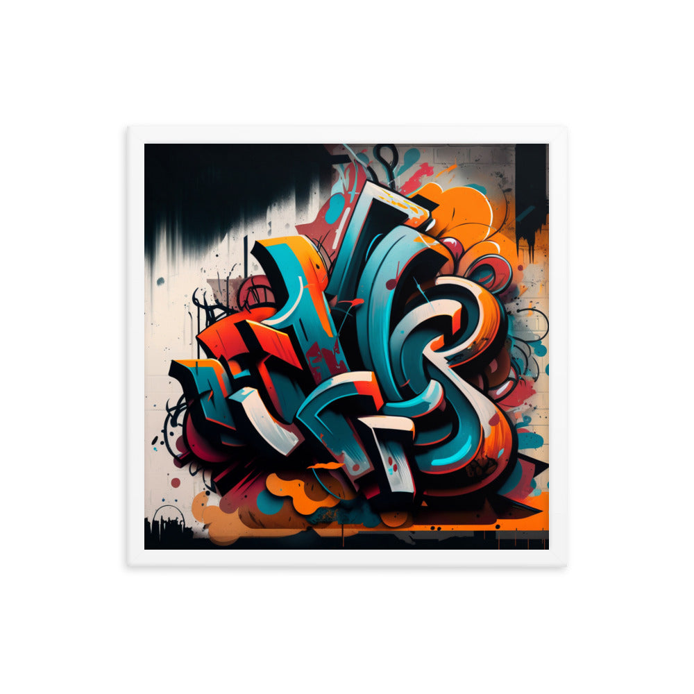 Framed printed poster | Graffiti Abstract 'DORE AVE'