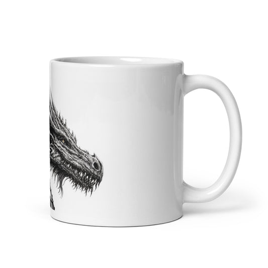 White Glossy Mug | Dragon 'MEOZURTH'